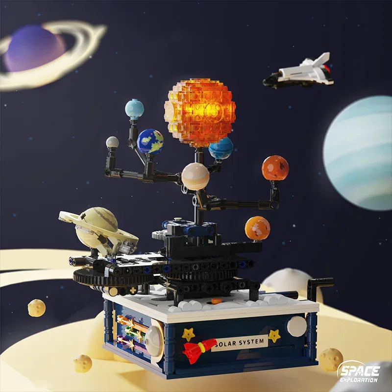 DIY Rotating Solar System Light Model – Educational Space Science Building Block - Kidz Garage