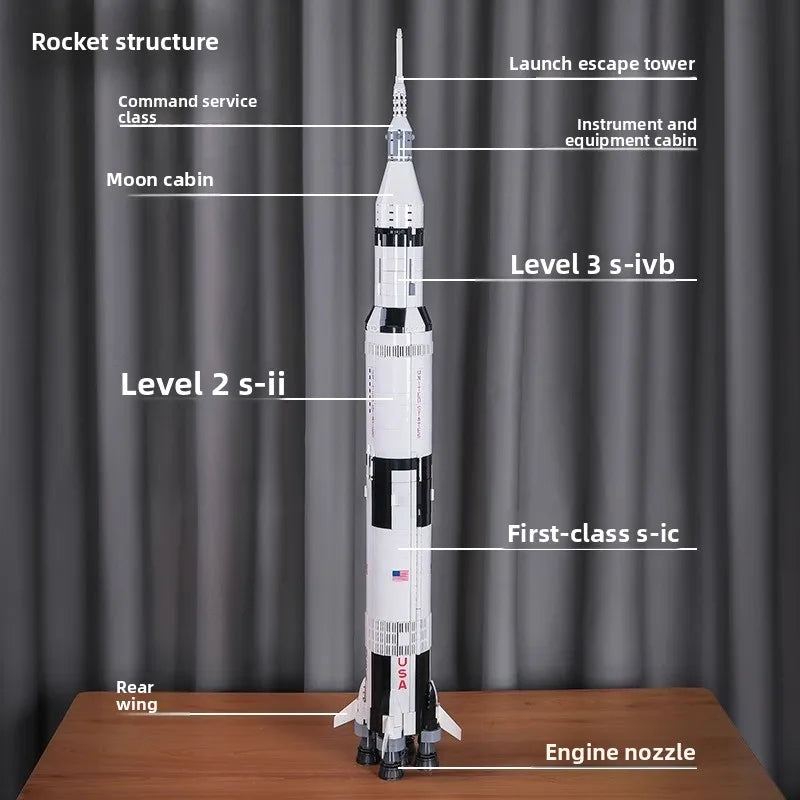 900PCS Space Rocket Model Building Blocks – 100cm Educational Toy - Kidz Garage
