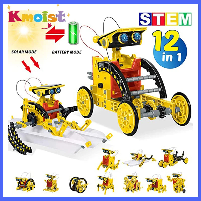 12-in-1 Solar Powered STEM Robot Kit – DIY Educational Toy for Kids - Kidz Garage