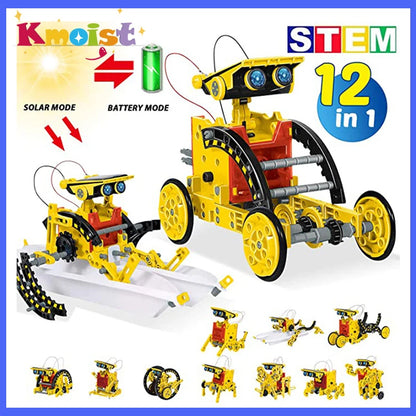 12-in-1 Solar Powered STEM Robot Kit – DIY Educational Toy for Kids - Kidz Garage