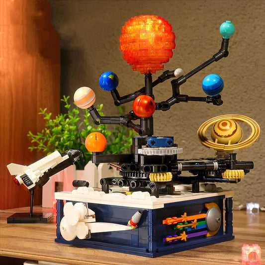 DIY Rotating Solar System Light Model – Educational Space Science Building Block - Kidz Garage