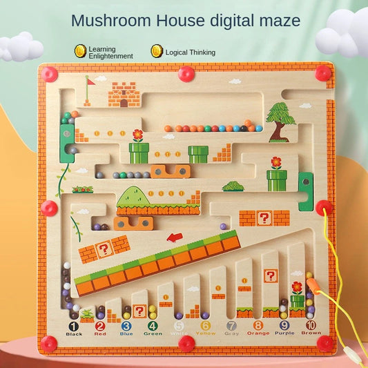 Montessori Magnetic Color & Number Maze – Educational Wooden Puzzle Toy for Kids - Kidz Garage