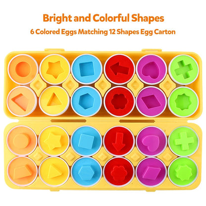 Matching Smart Eggs Toy for Kids – 3D Puzzle Montessori Learning Educational Toy - Kidz Garage