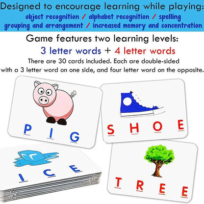 English Spelling Alphabet Toys – Early Education Literacy Game with Cards for Kids - Kidz Garage