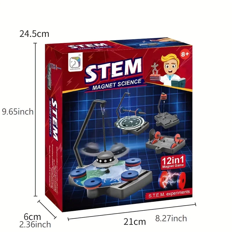 12-in-1 Children's Magnetic Science Kit – Interactive Physical Experiment Toy for Kids - Kidz Garage