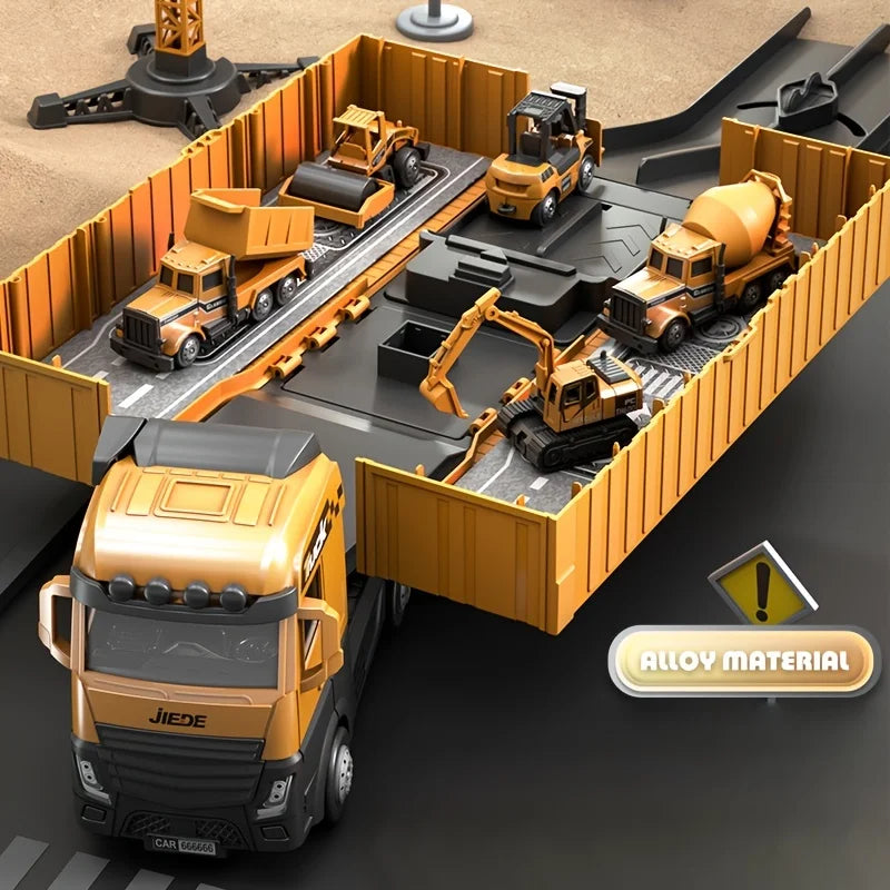 Alloy Construction Truck Set with Lights & Sound | Take-Apart Educational Vehicles for Kids - Kidz Garage