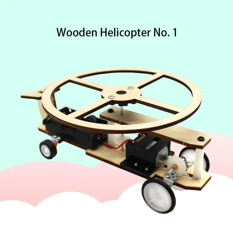 Wooden Helicopter No.1 – DIY Sliding Aircraft Educational Toy Kit for Kids - Kidz Garage