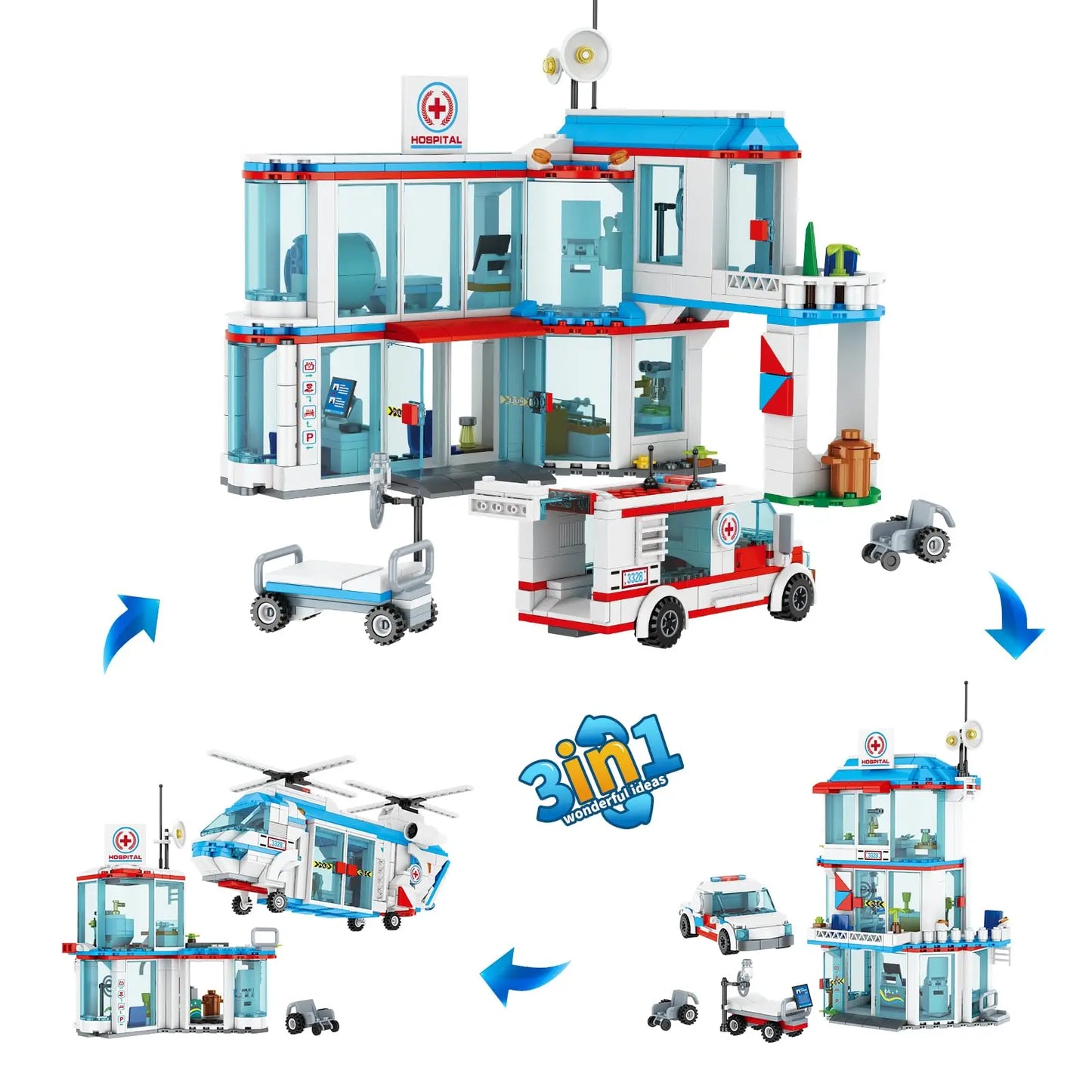 3-in-1 City Hospital Building Blocks Set – STEM tOY - Kidz Garage