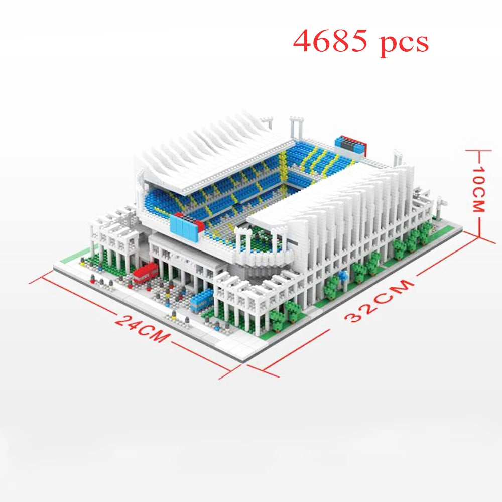 Madrid Style Soccer Stadium Model – Micro Mini Diamond Block Puzzle Set - Kidz Garage