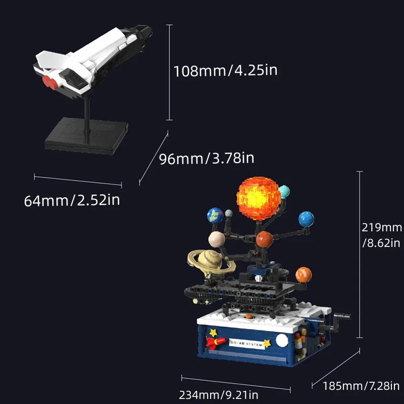 DIY Rotating Solar System Light Model – Educational Space Science Building Block - Kidz Garage