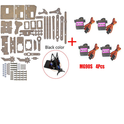 DIY 4-DOF Robotic Arm Kit – Programmable Acrylic Manipulator for Arduino Projects - Kidz Garage