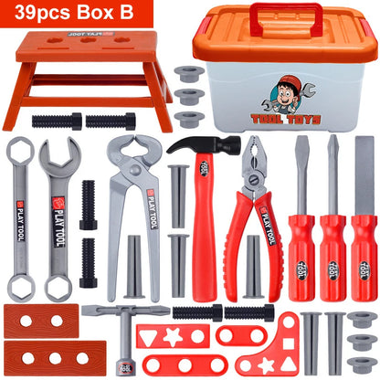 Children's Tool Set with Electric Toy Drill – Pretend Play Construction Kit - Kidz Garage