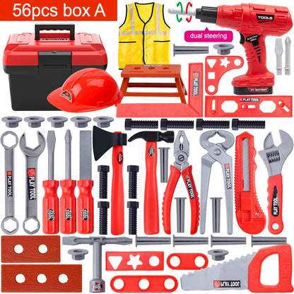 Children's Tool Set with Electric Toy Drill – Pretend Play Construction Kit - Kidz Garage