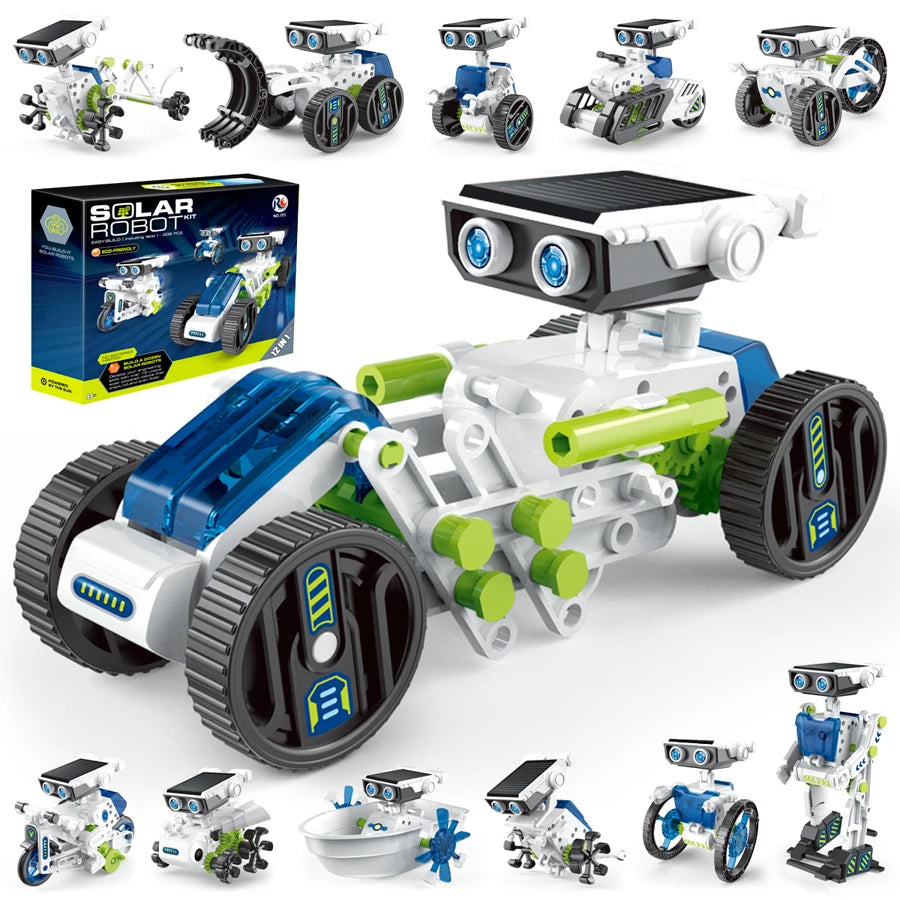 12-in-1 STEM Solar Robot Kit – DIY Building Toy for Kids (Ages 8+) - Kidz Garage