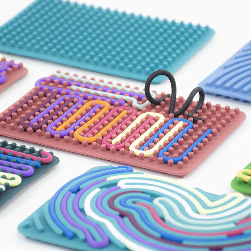 Silicone Sensory Activity Board – Montessori Fidget Toy for Skill Development - Kidz Garage