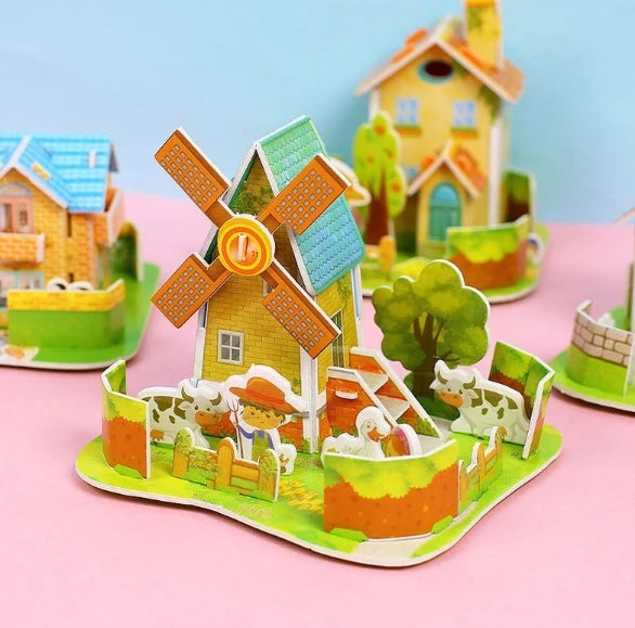 3D DIY Puzzle House STEM Craft Kit – Educational Paper Building Toy for Kids & Families - Kidz Garage