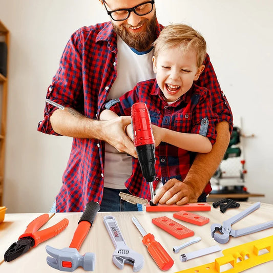Children's Tool Set with Electric Toy Drill – Pretend Play Construction Kit - Kidz Garage