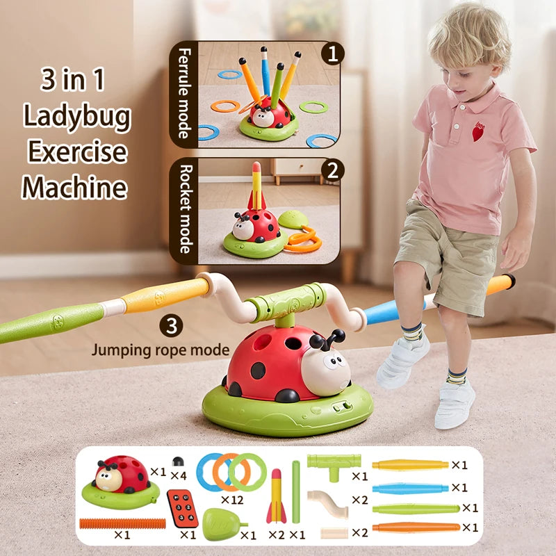 Rope Skipping Machine | Jump Rocket Launcher – 4-in-1 Outdoor Educational Activity Toy - Kidz Garage