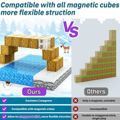 112-Piece Magnetic Building Blocks Cube Set – STEM Montessori Construction Toy - Kidz Garage