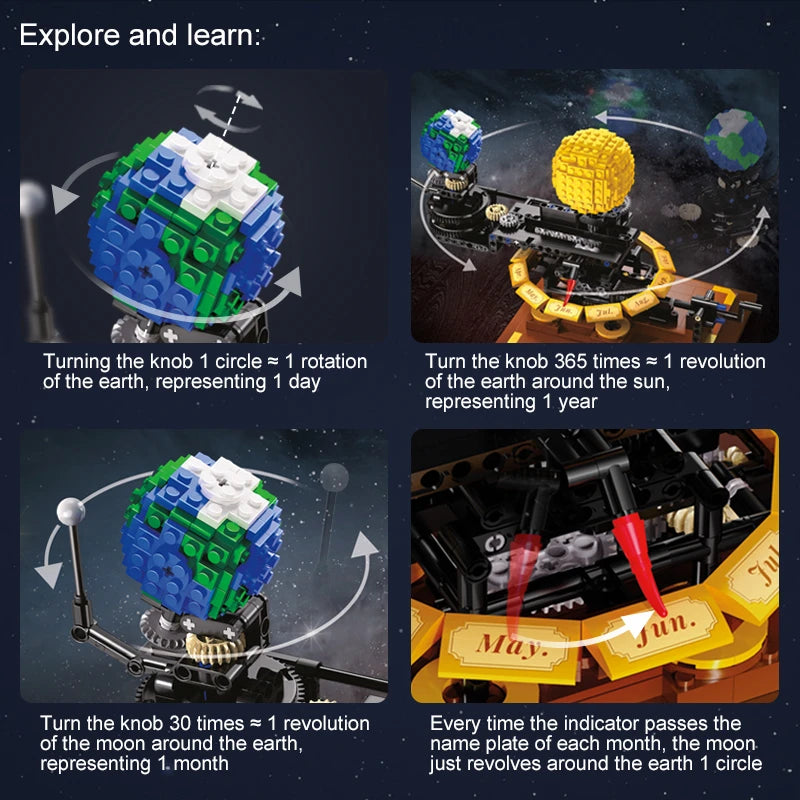 865PCS DIY Solar System Model Building Blocks – Earth, Moon & Sun Educational Science Kit - Kidz Garage