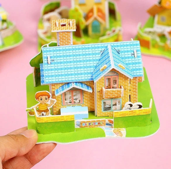 3D DIY Puzzle House STEM Craft Kit – Educational Paper Building Toy for Kids & Families - Kidz Garage
