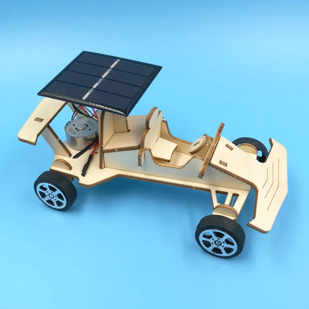 DIY Solar Car Kit – Wooden & Metal Puzzle Toy for Kids | STEM Physical Experiment Model - Kidz Garage