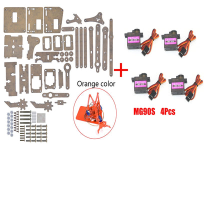 DIY 4-DOF Robotic Arm Kit – Programmable Acrylic Manipulator for Arduino Projects - Kidz Garage