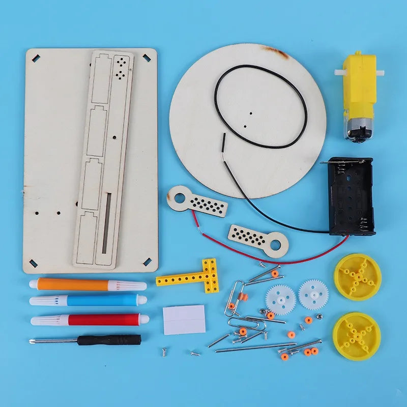 DIY Wooden Electric Drawing Robot Kit – STEM Science Plotter Model for Kids - Kidz Garage