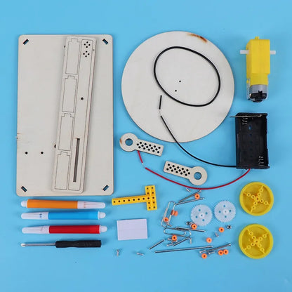 DIY Wooden Electric Drawing Robot Kit – STEM Science Plotter Model for Kids - Kidz Garage