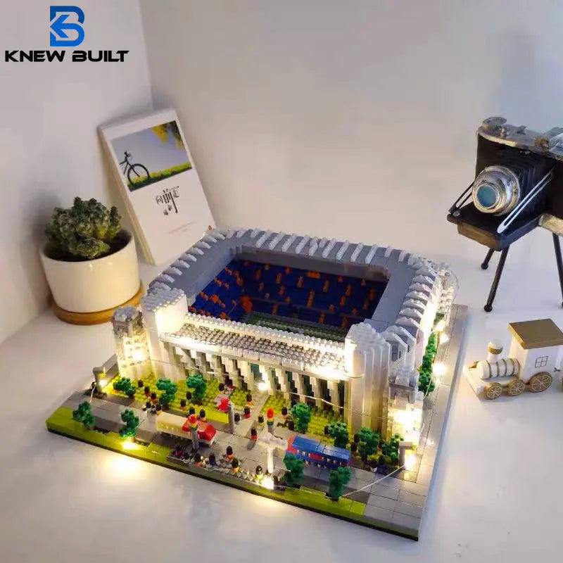Madrid Style Soccer Stadium Model – Micro Mini Diamond Block Puzzle Set - Kidz Garage