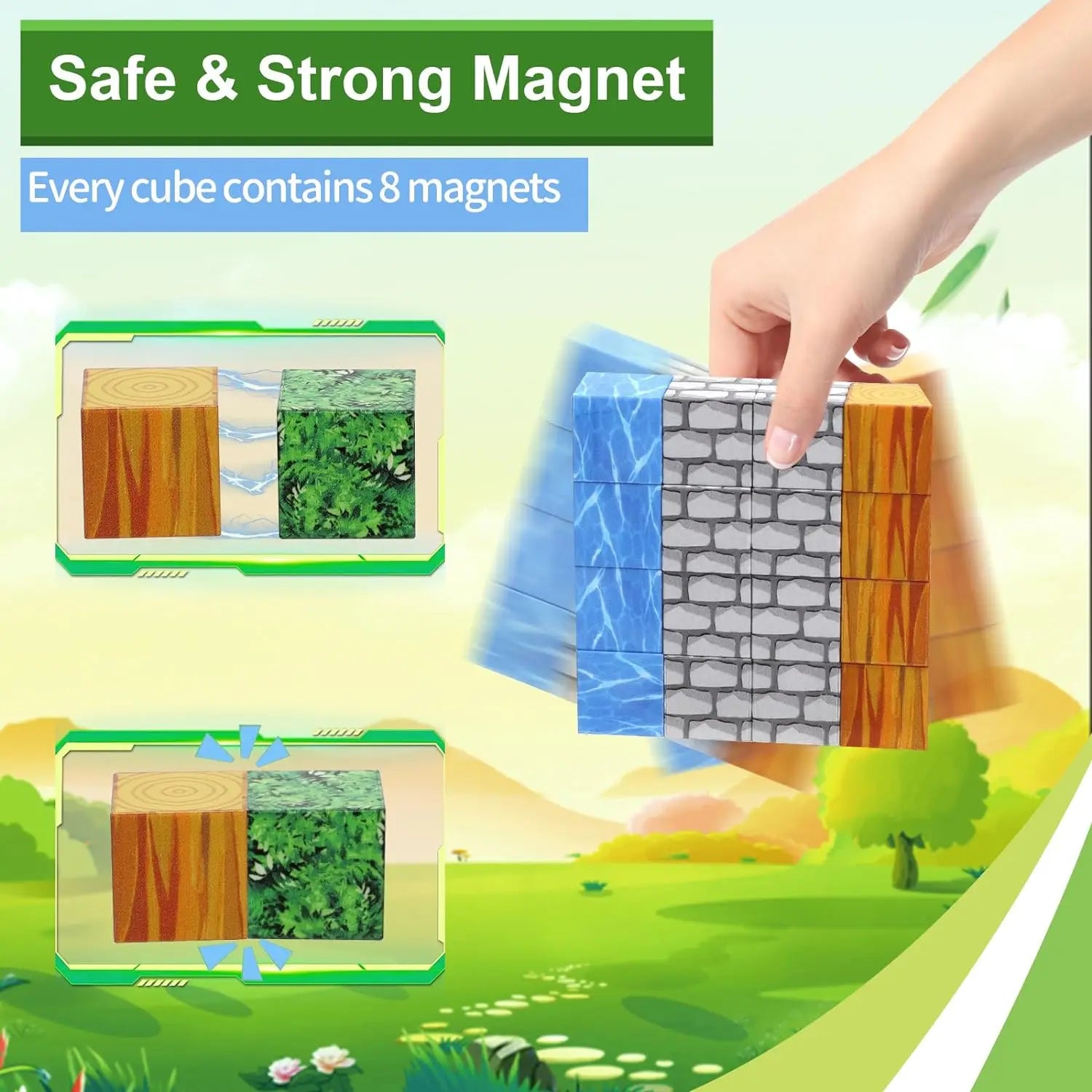 Magnetic Mine World Cube Building Blocks Set – Sensory Construction Toy - Kidz Garage