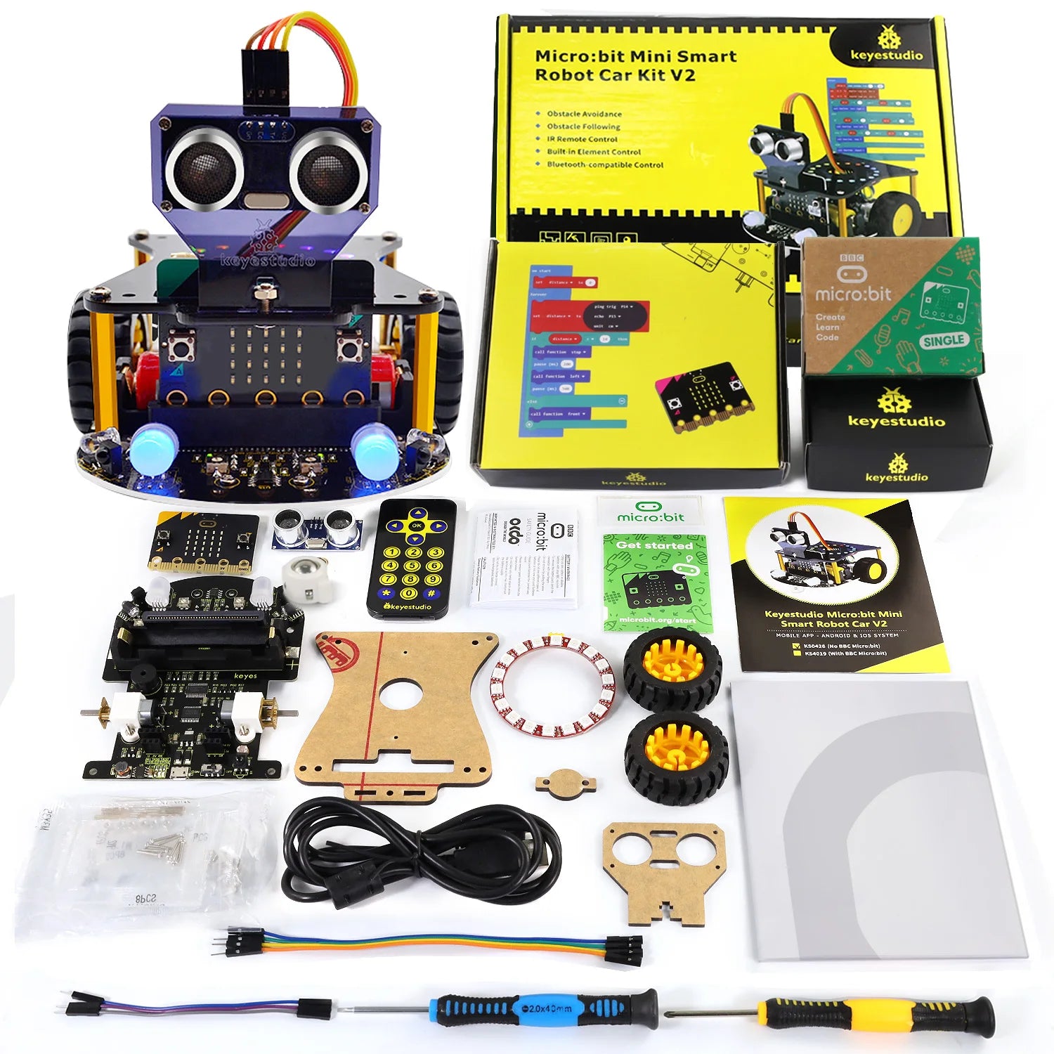 V2 Robot Car Kit for BBC Microbit V2 – STEM Educational Smart Car for Kids - Kidz Garage