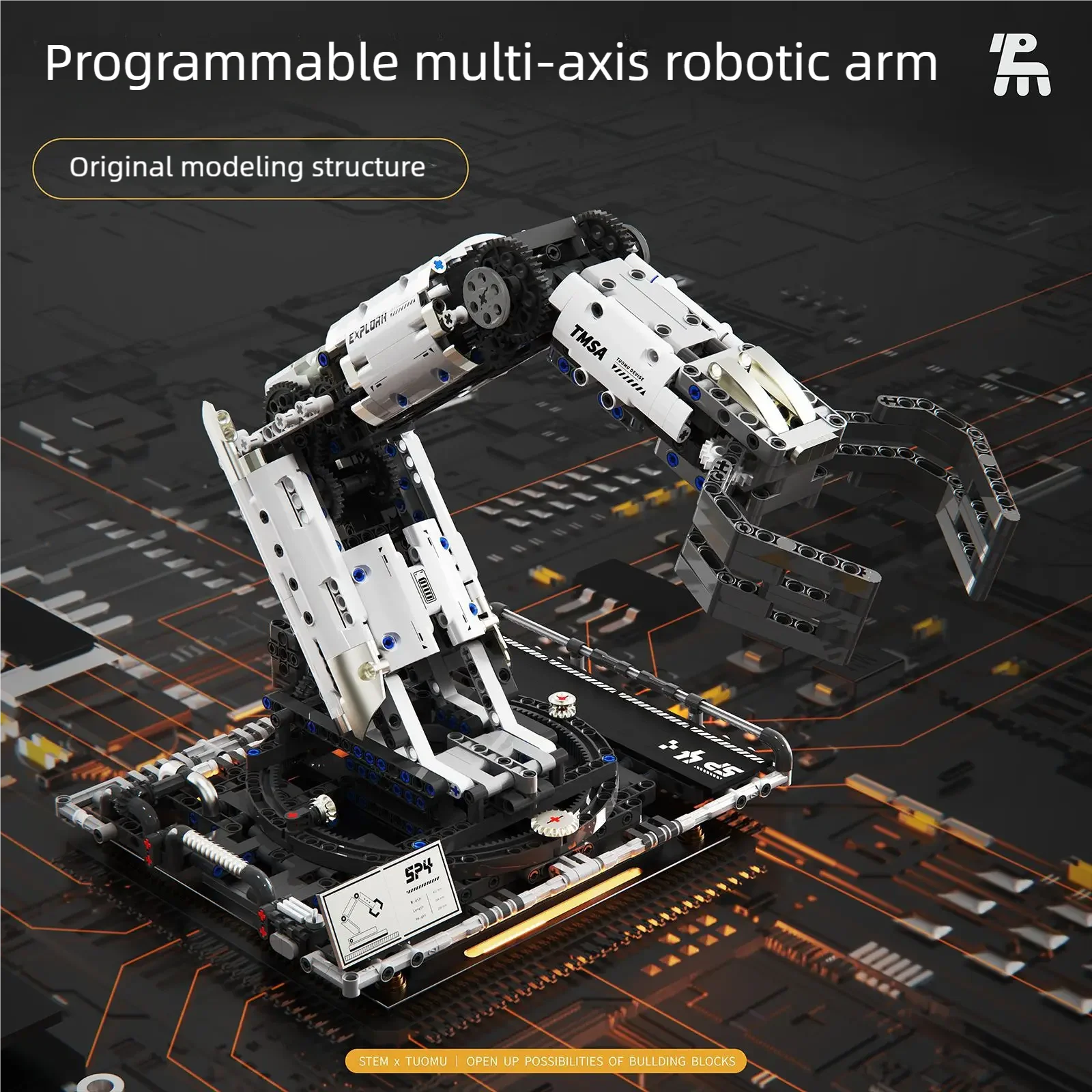 Multi-Axis Programmable Robotic Arm Building Blocks – STEM Learning Kit - Kidz Garage