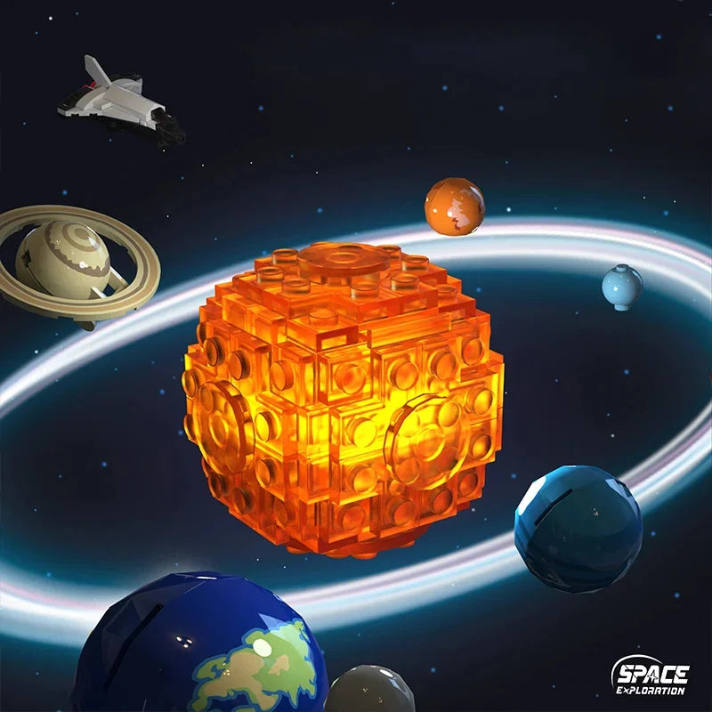 DIY Rotating Solar System Light Model – Educational Space Science Building Block - Kidz Garage