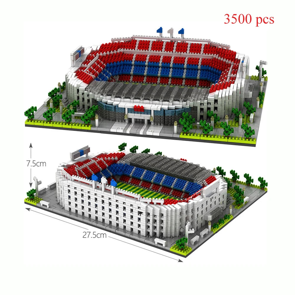 Madrid Style Soccer Stadium Model – Micro Mini Diamond Block Puzzle Set - Kidz Garage