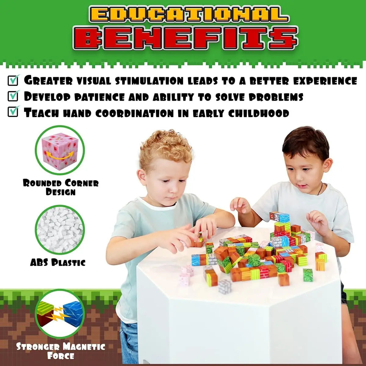 Magnetic Mine World Cube Building Blocks Set – Sensory Construction Toy - Kidz Garage