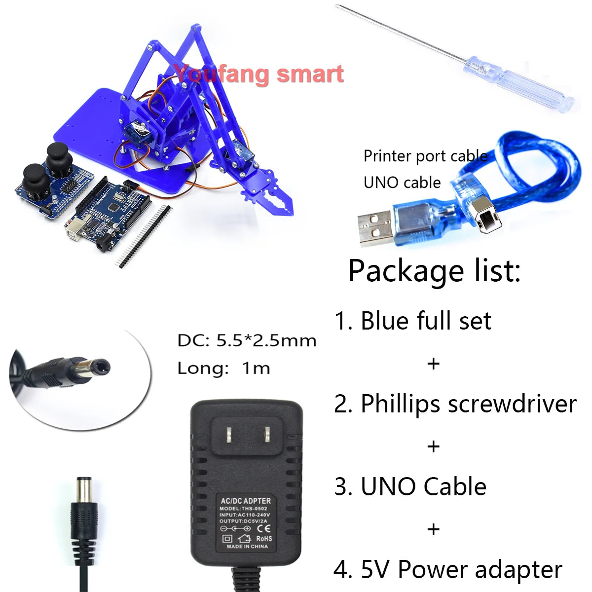 DIY 4-DOF Robotic Arm Kit – Programmable Acrylic Manipulator for Arduino Projects - Kidz Garage