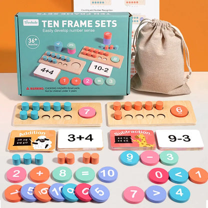 Children’s Wooden Number Board – Montessori Math & Logic Toy - Kidz Garage