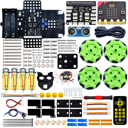 4WD Mecanum Smart Robot Car + 18 Projects – Python & C Programmable STEM Kit - Kidz Garage