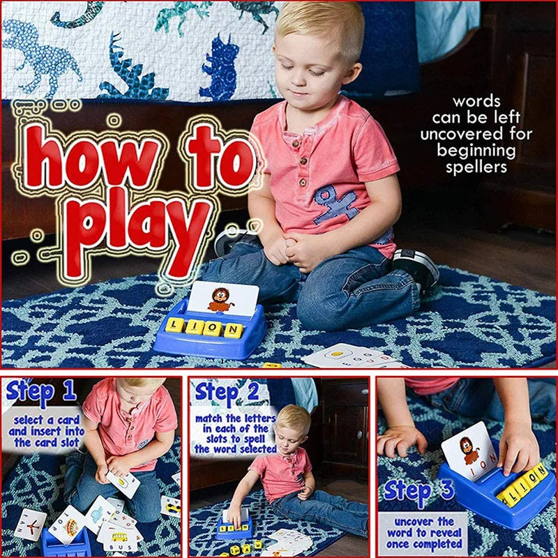 English Spelling Alphabet Toys – Early Education Literacy Game with Cards for Kids - Kidz Garage