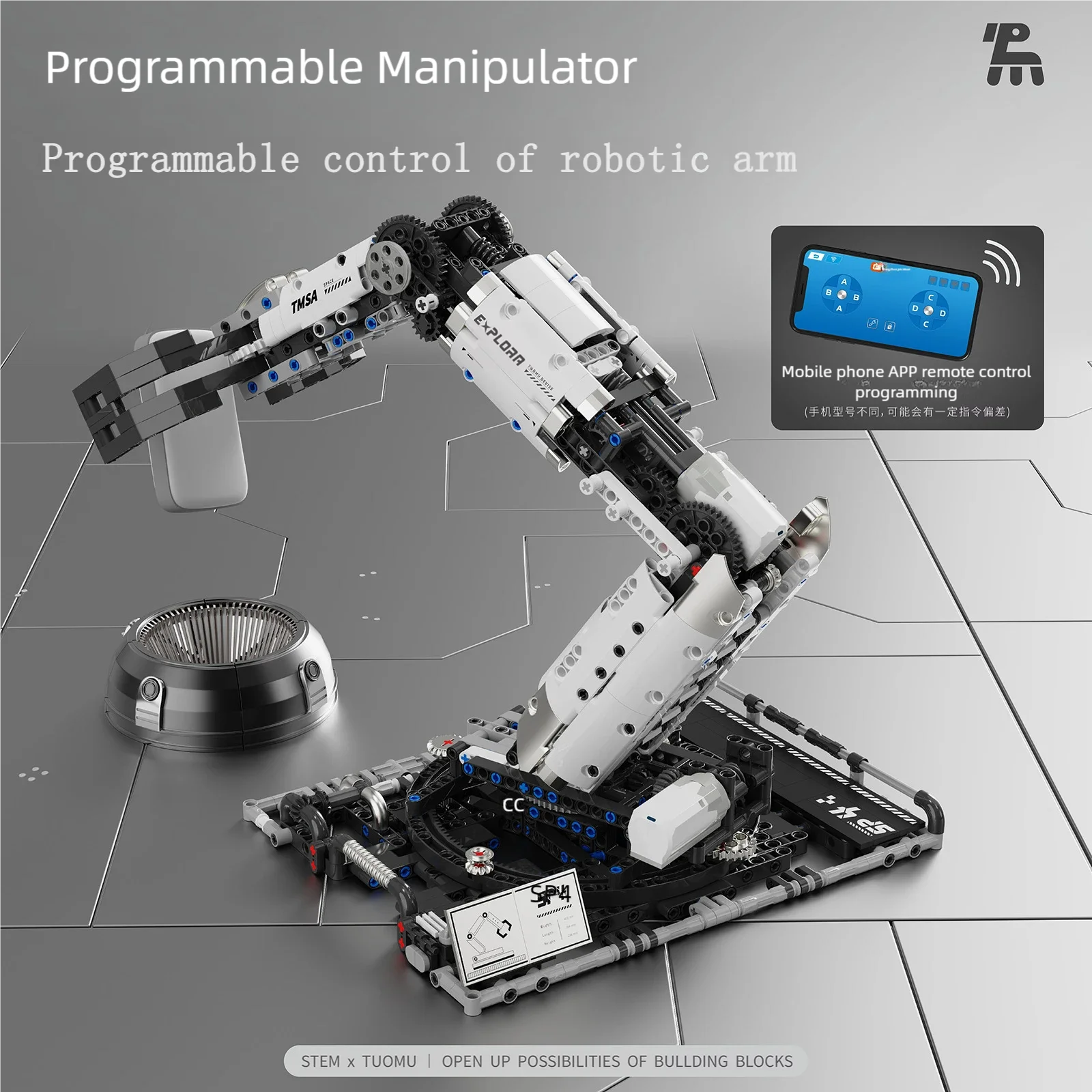 Multi-Axis Programmable Robotic Arm Building Blocks – STEM Learning Kit - Kidz Garage