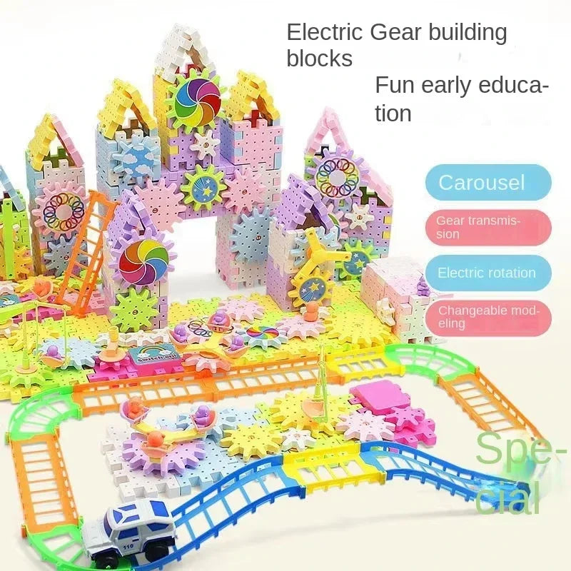 Electric Gears 3D Puzzle Building Kit – Interactive Gear Blocks Educational Toy for Kids - Kidz Garage