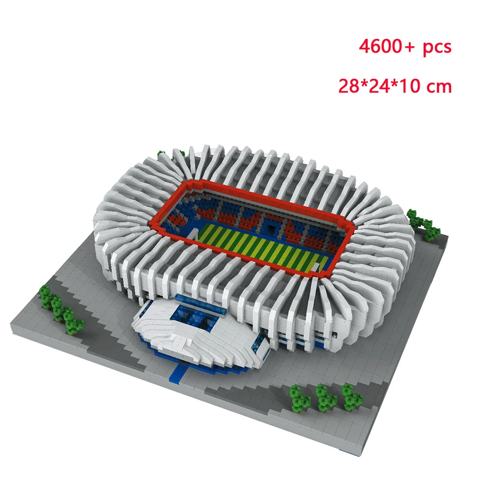 Madrid Style Soccer Stadium Model – Micro Mini Diamond Block Puzzle Set - Kidz Garage