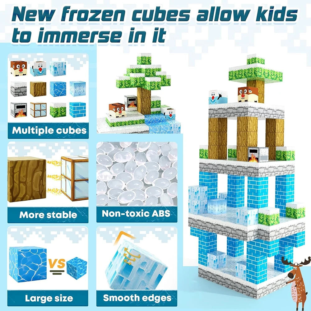 112-Piece Magnetic Building Blocks Cube Set – STEM Montessori Construction Toy - Kidz Garage