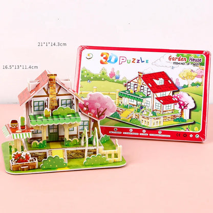 3D DIY Puzzle House STEM Craft Kit – Educational Paper Building Toy for Kids & Families - Kidz Garage
