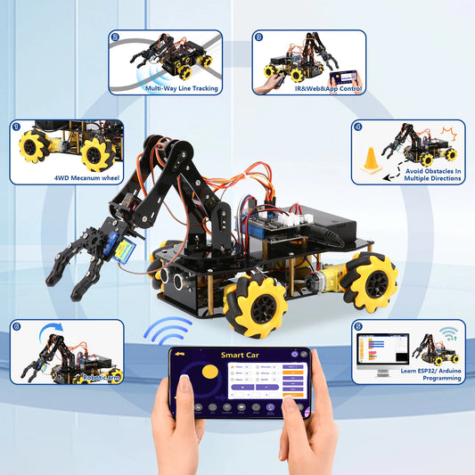 Robot Arm Learning Kit – WiFi Smart Car for STEM & STEAM Education - Kidz Garage