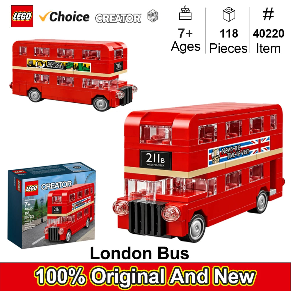Double Decker London Bus Building Blocks Set – 118-Piece Educational Brick Toy for Kids - Kidz Garage