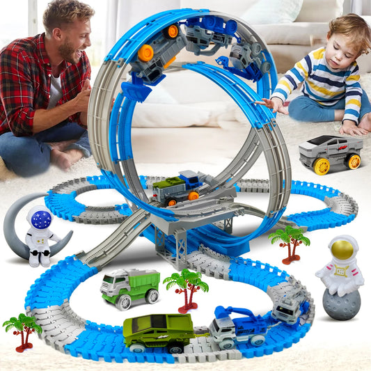 Magic Climbing Race Car Toy with Flexible Space Track – Engineering Train Track Toy - Kidz Garage