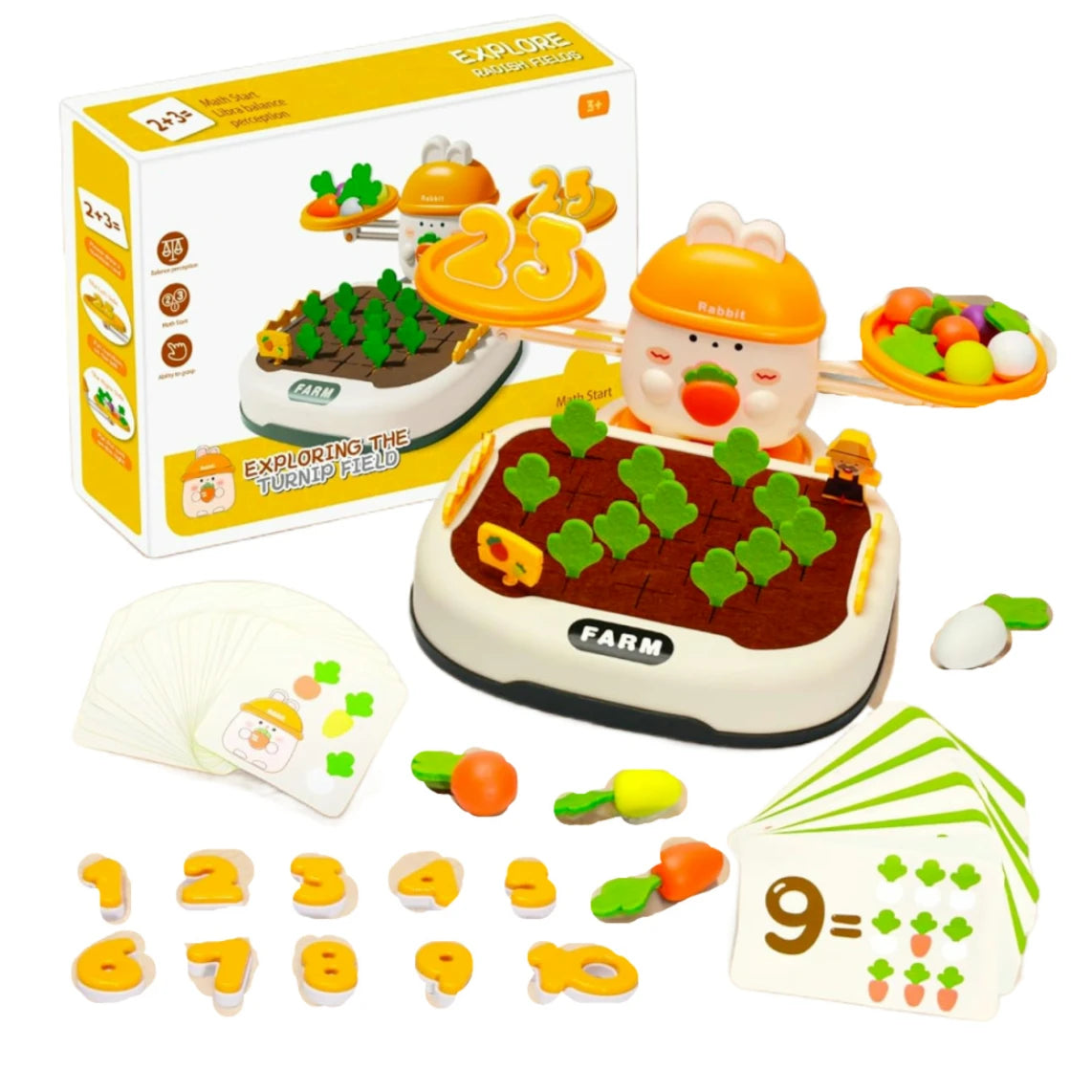 2-in-1 Bunny Balance Math Toy & Carrot Harvest Game – Montessori STEM Learning Toy - Kidz Garage