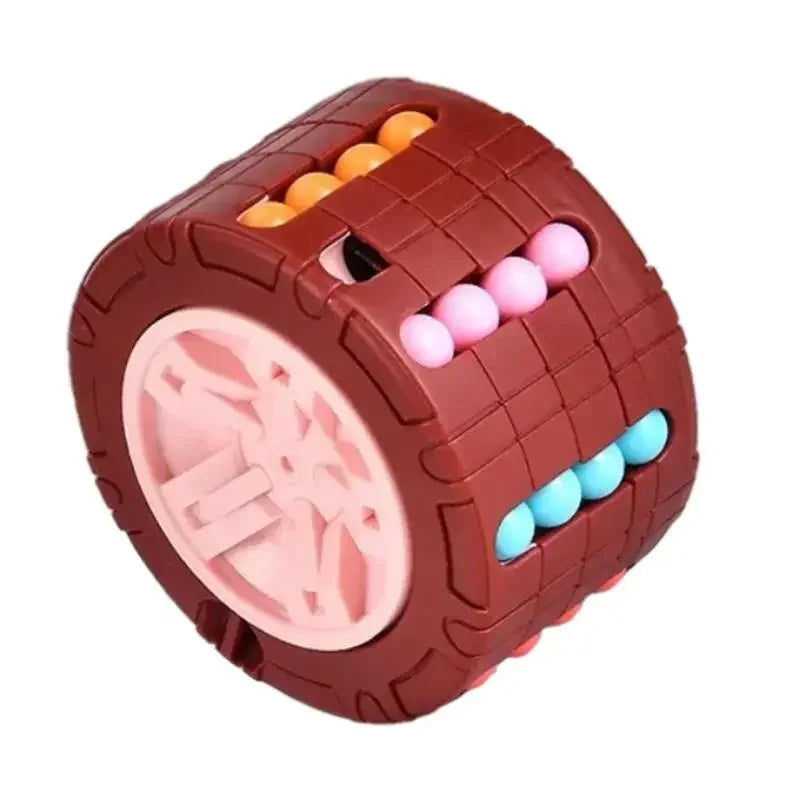 3D Cylinder Cube Magical Bean Gyro – Rotating Slide Puzzle Toy for Kids - Kidz Garage